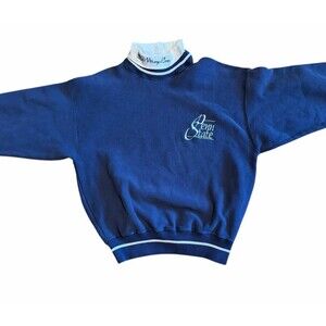 Vintage 90s PSU Penn State University Sports Crewneck Turtleneck Sweatshirt L